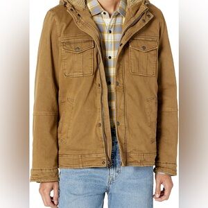 Levi’s Men's Four Pocket Tan Trucker Jacket with Faux Shearling Lining